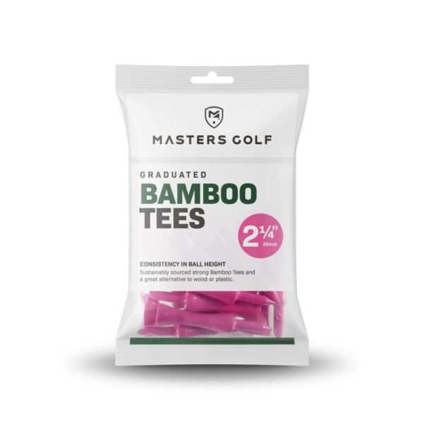 masters golf graduated bamboo golf tees 2 1 4 pink 57mm 20 stck