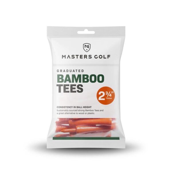 masters golf graduated bamboo golf tees 2 3 4 orange 70mm 20 stck
