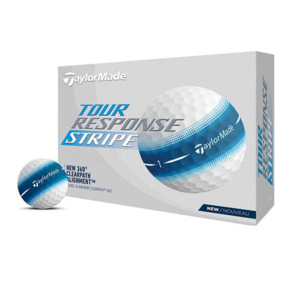 taylormade tour response stripe golfball 12 baelle blau