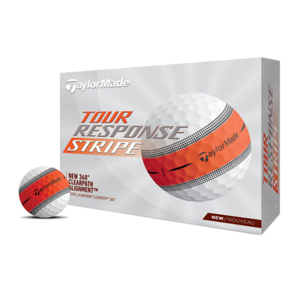 taylormade tour response stripe golfball 12 baelle orange