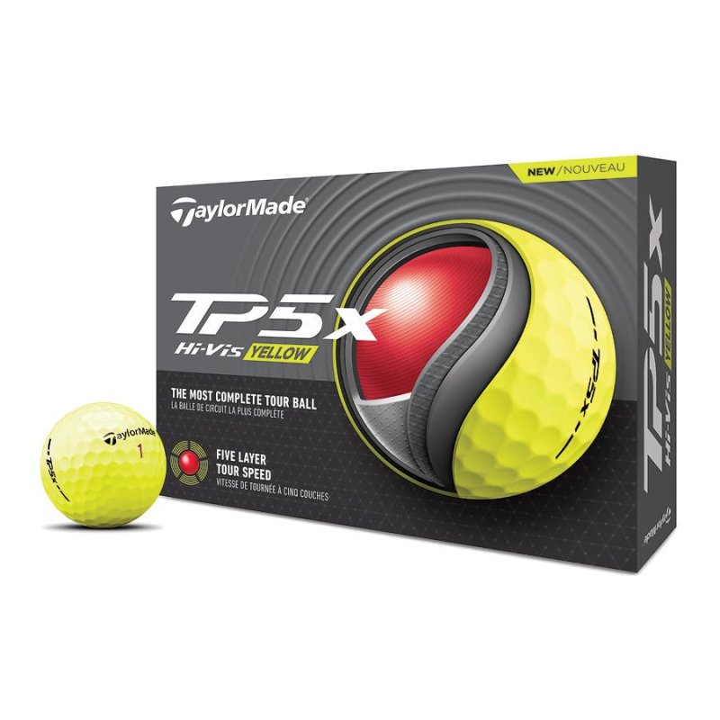 taylormade tp5x 2024 golfball 12 baelle yellow