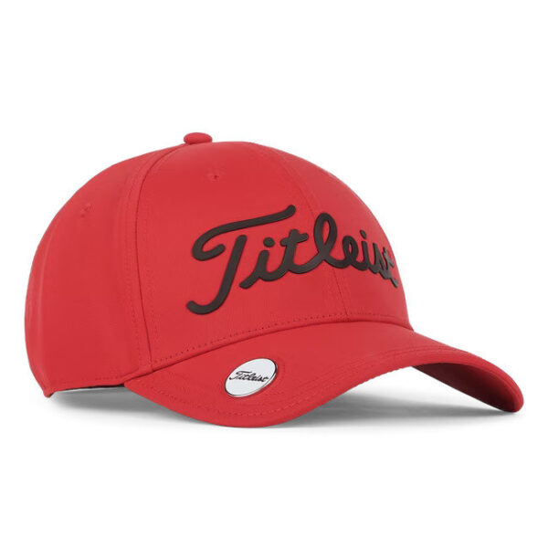 titleist players performance ball marker cap red black one size