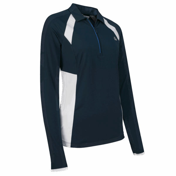 Original Penguin Long Sleeve Colourblock Zip Polo Damen