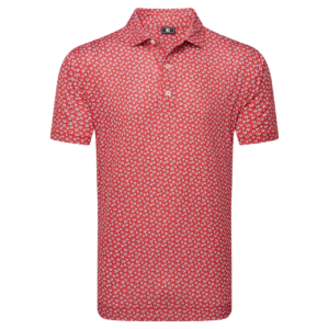 Footjoy Floral Sketch Print Lisle Polo Herren
